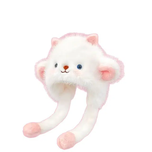 万童乐 可爱卡通猫咪毛绒手套秋冬保暖甜美喵咪手套 陪伴安抚 玩偶周边