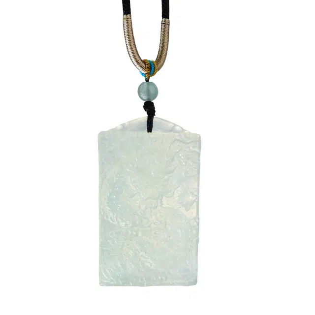 乃瑭 高品质 聚财纳福吉祥如意国潮上岸好运龙牌精致平安牌民族风招财纳福新中式 岫玉 项链 男女同款情侣款