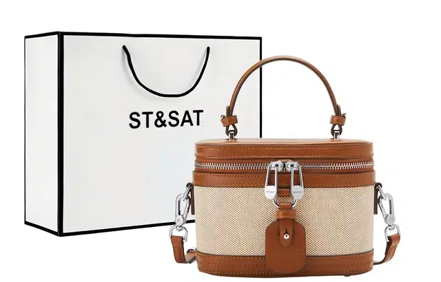 星期六 复古包包女士时尚百搭女包大容量实用通勤包小众设计简约高级感盒子包 真皮 手拎包单肩包斜挎包手提包 小号 女款 多色