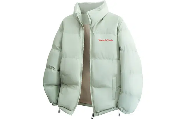 图兰朵 美式复古植绒字母立领纯色潮流时尚百搭休闲面包服舒适保暖加厚防风防寒棉服 男女同款