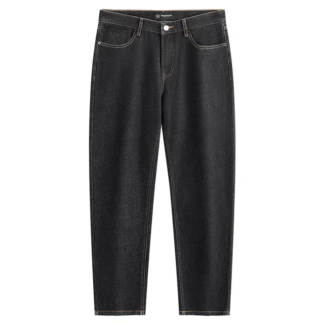 与狼共舞 基础固色微弹亲肤舒适水洗时尚百搭直筒长裤牛仔裤 男款