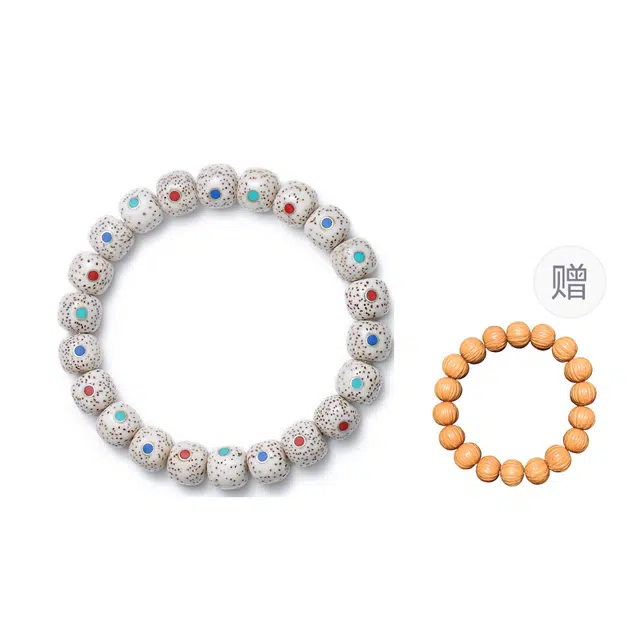 梨云暮雪 高级奶白 真品原籽  多宝多色多福临门设计潮流款  国潮国风 盘玩易变色 转运纳福 藏饰风格 星月菩提 手串 男女同款情侣款