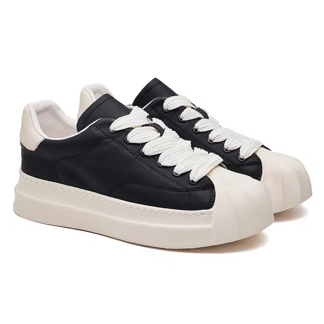 头层牛皮 潮流真皮贝壳头轻便百搭休闲运动 防水透气增高 低帮 板鞋 男款