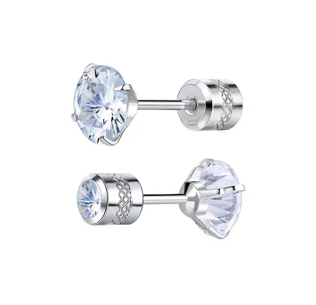 极昼 四爪高级奢华简约痞个性潮酷轻奢简约通勤百搭两面可戴 钛钢 耳钉 男女同款情侣款