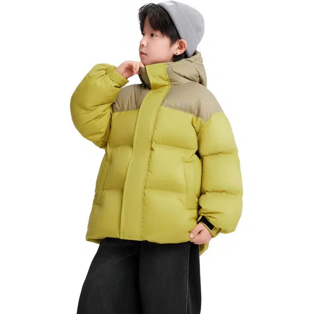 左西羽绒服 连帽三防保暖拉链面包服白鸭绒 儿童款