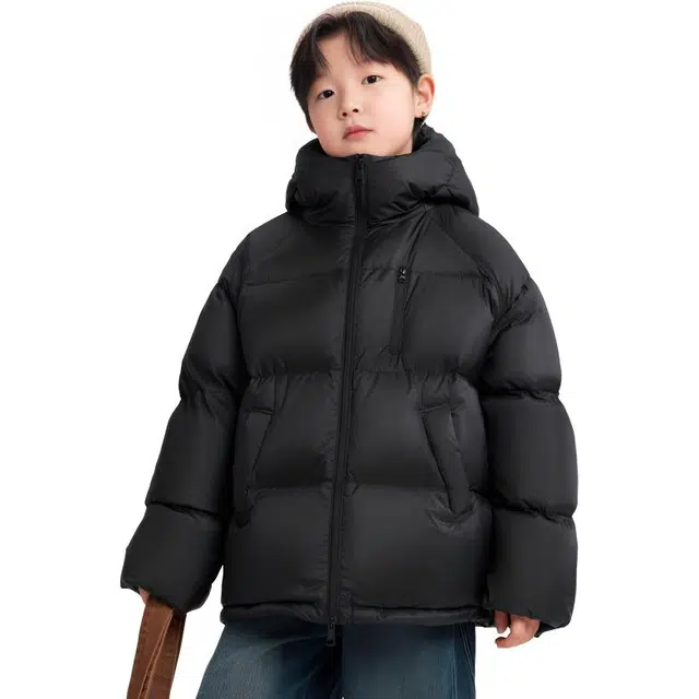 左西羽绒服 三防保暖连帽面包服白鸭绒 儿童款