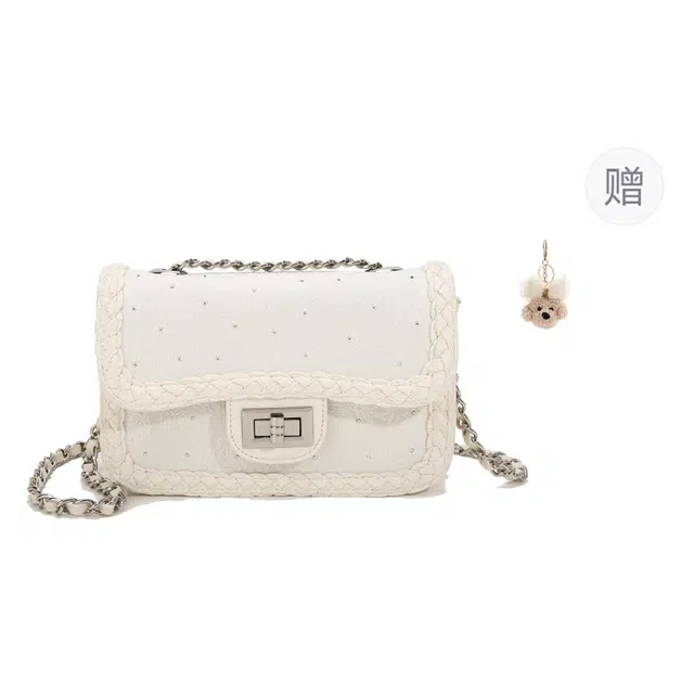 Carit&Koty Embroidered Chain PU Shoulder Bag