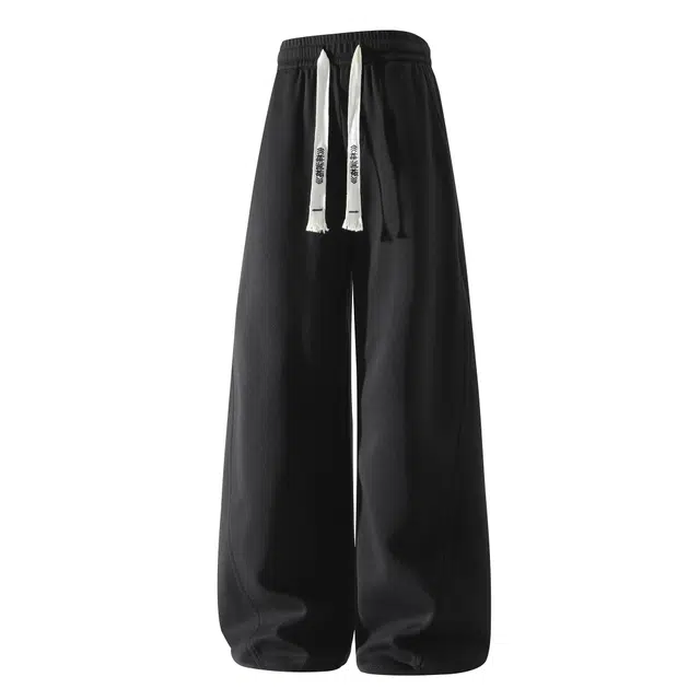 梓润格 美式复古酷帅百搭青春感旅游简约高级时尚潮流氛围感老钱风无性别主义学院风个性舒适慵懒风宽松纯色户外运动休闲裤 男女同款