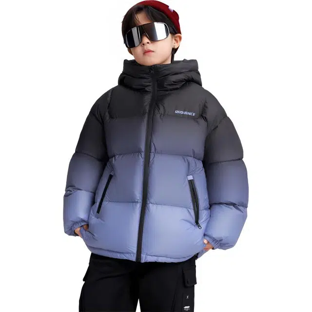 左西羽绒服 三防舒适连帽保暖面包服白鸭绒 儿童款