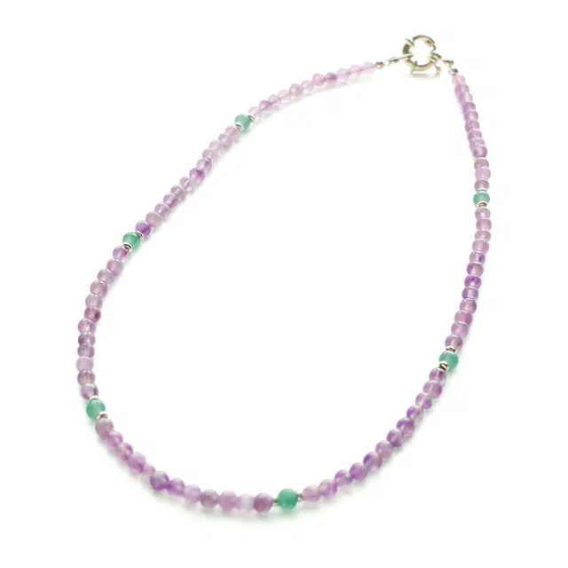 龙弗 【极简紫韵】智慧之石情绪平衡灵感迸发提升沟通能力小众设计显白显气质锁骨链优雅气质高级感百搭 紫水晶 佳节好运饰品项链 女款