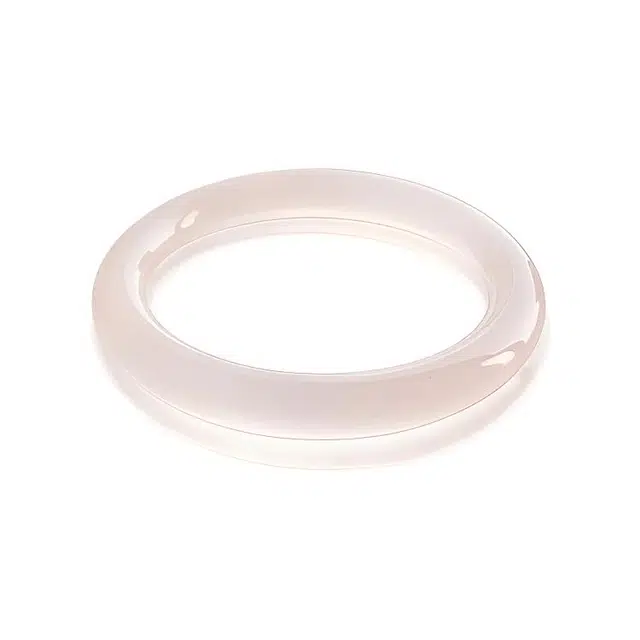 眰恦 藕粉 温润圆条 温柔气质  氛围感 新中式古风玉镯#好运 天然 玉髓 手镯 女款