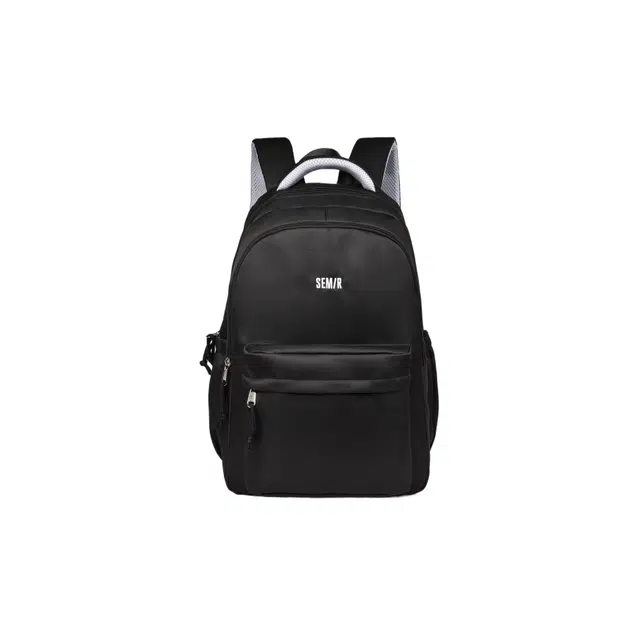 森马 日系简约纯色初中生高中生大容量小学生书包 尼龙 双肩包 男女同款情侣款 黑色/白色/黄色/粉色/浅绿色/浅蓝色