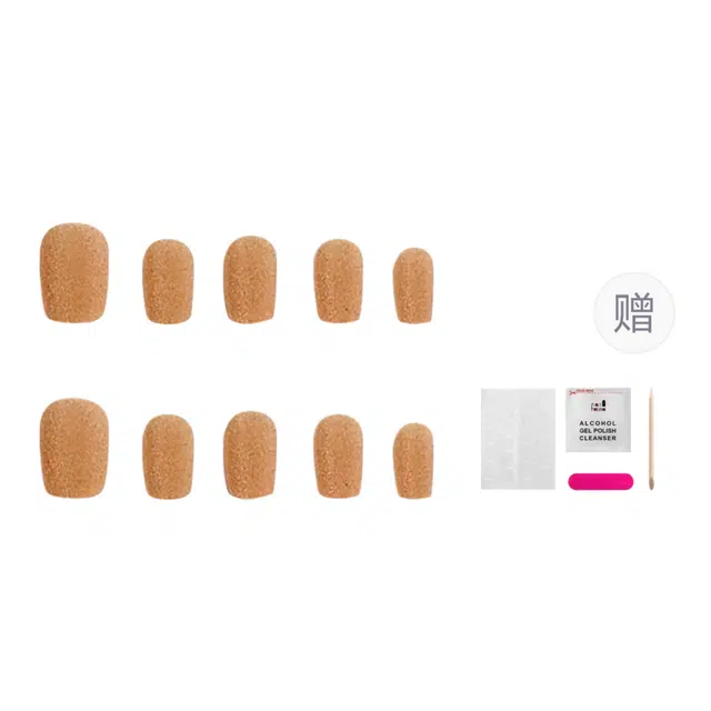 嘉比兔 毛茸茸香槟金  穿戴甲 短梯短款纯色裸色 丝绒