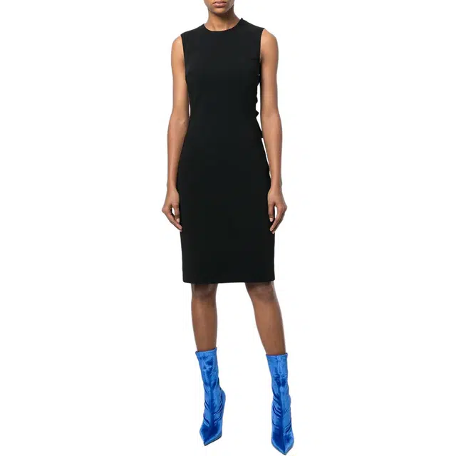 纪梵希 圆领裸背系腰纯色无袖连衣裙 女款