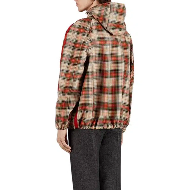 Gucci SS23 Checkered Hooded Jacket Brown
