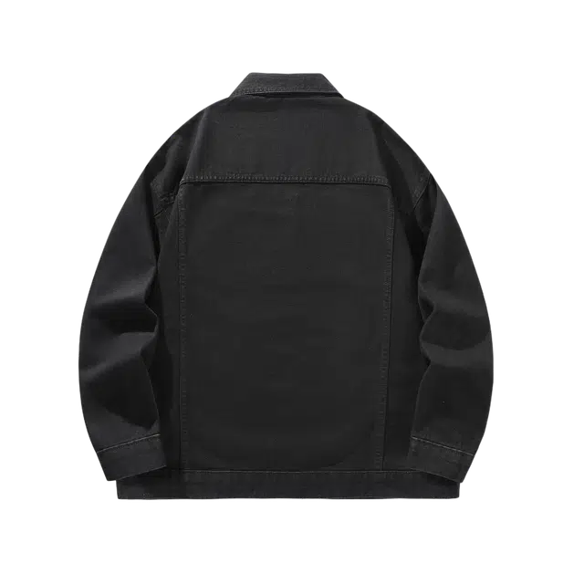 巴塞罗那足球俱乐部 美式高街复古水洗做旧学院风单排扣宽松百搭休闲工装夹克牛仔外套 男女同款