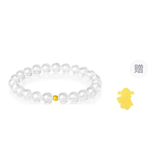 甄选高品质 金六福吉祥 金珠守运珠串 晶莹剔透纯净心灵配黄金转运珠简约大气日常百搭#好运天然 白水晶 手串 男女同款情侣款