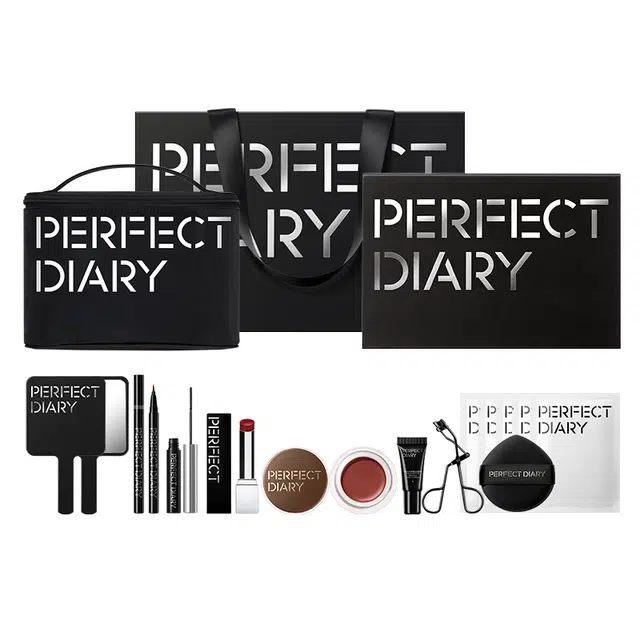 完美日记 精致全妆皮箱限定口红唇釉眼影唇颊霜底妆礼盒 控油易上色自然玻璃唇防水彩妆持久雾面不晕染不脱妆