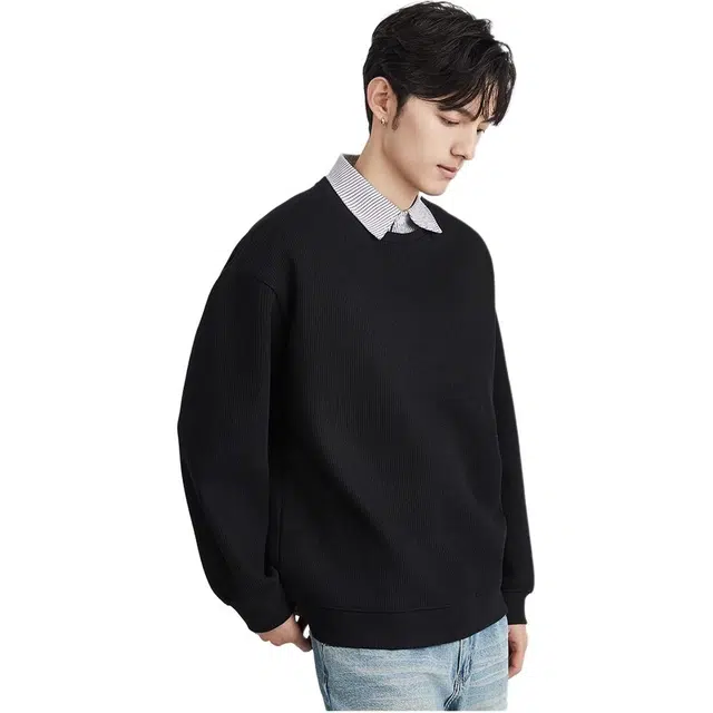 独驰 假两件翻领设计感套头卫衣 男款