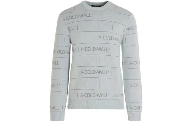 A-COLD-WALL* Letter Print Crewneck Sweater Gray