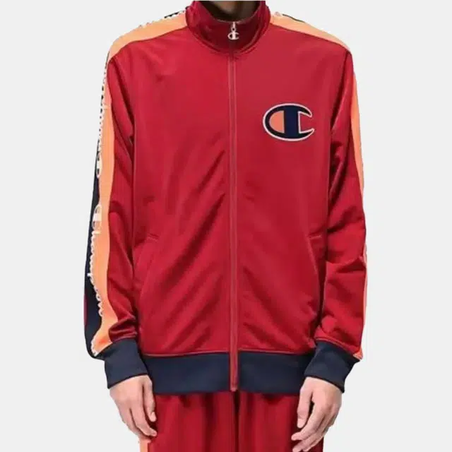Champion Big C Logo Jacket Burgundy