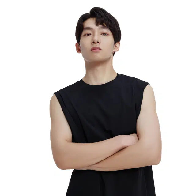 Cotton Aesthetic Wide Shoulder Sleeveless T-Shirt