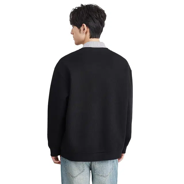 独驰 假两件翻领设计感套头卫衣 男款