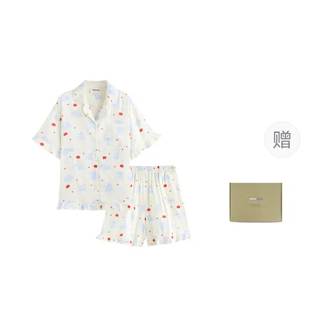 侘町 卡通甜美休闲时尚柔软透气亲肤家居服睡衣礼盒 女款