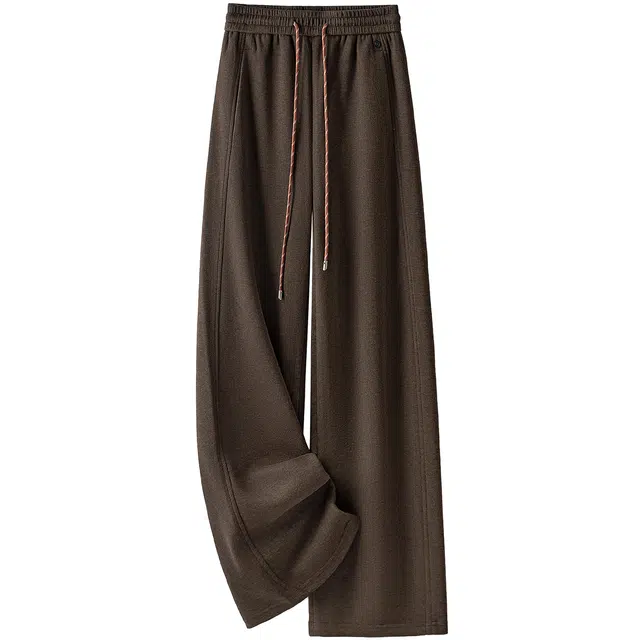 丝柏舍 抽绳松紧高腰长款运动风简约遮肉宽松款阔腿休闲裤 女款