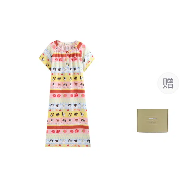 侘町 多巴胺青春活力柔软透气亲肤睡衣礼盒 女款 图片色