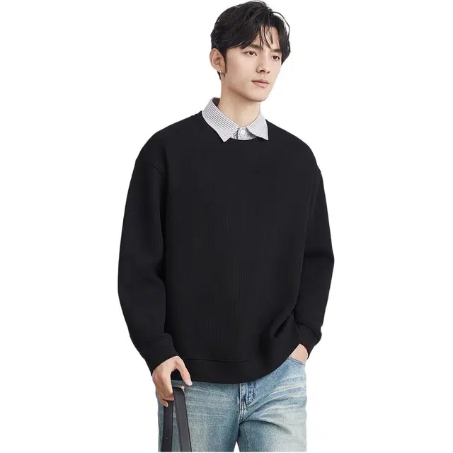 独驰 假两件翻领设计感套头卫衣 男款