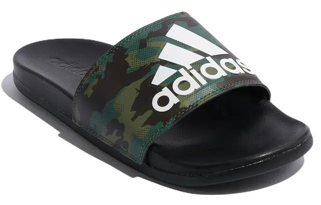 adidas Adilette Comfort Slides Black Green