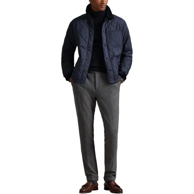 拉夫劳伦 纯色绗缝夹克长袖 棉服 男款