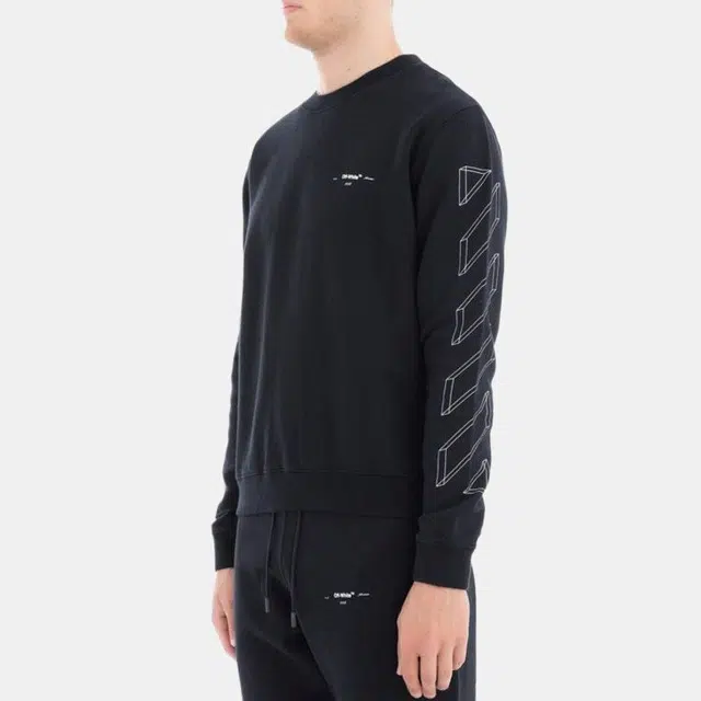 OFF-WHITE Printed Cotton Sweatshirt Black