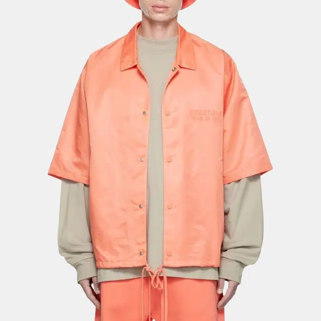 Fear of God Essentials FW22 Ss Nylon Shirt Coral