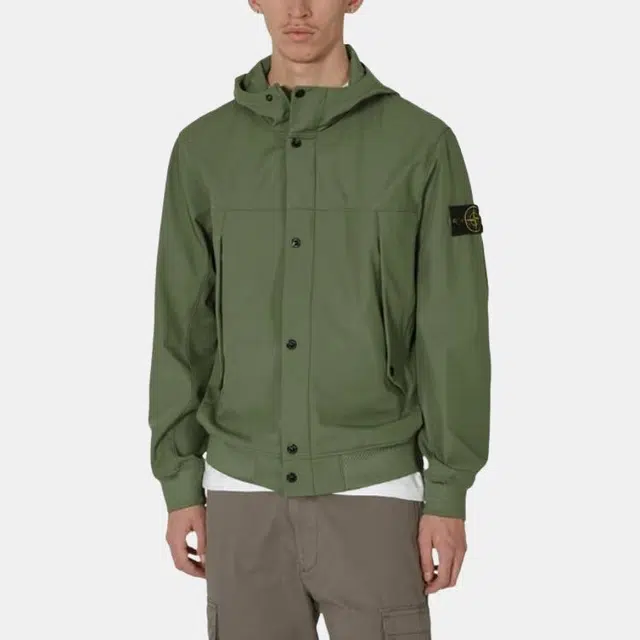 Stone Island Soft Shell Jacket Moss Green