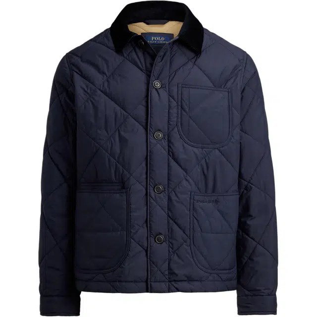 拉夫劳伦 纯色绗缝夹克长袖 棉服 男款