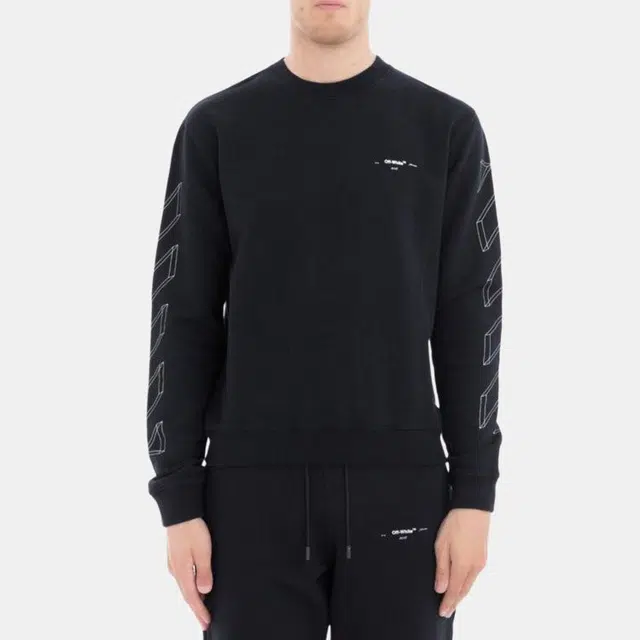 OFF-WHITE Printed Cotton Sweatshirt Black