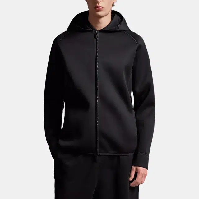 Moncler Neoprene Zip-Up Hoodie
