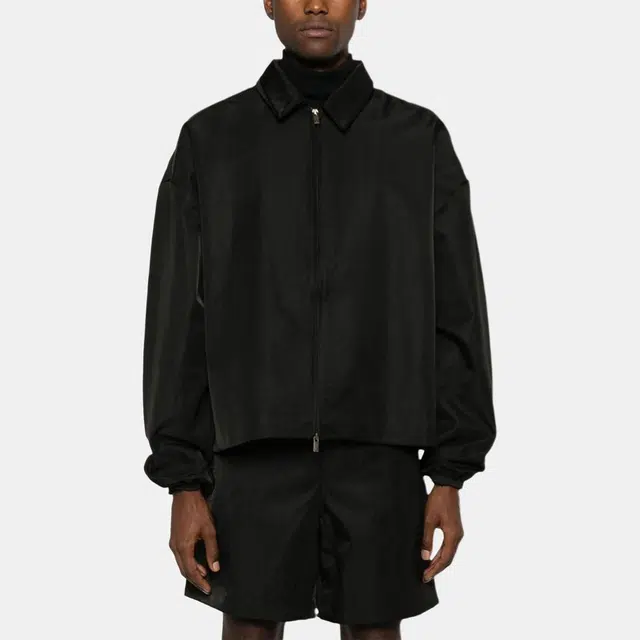 Fear of God Essentials Textured Nylon Trucker Jacket Black