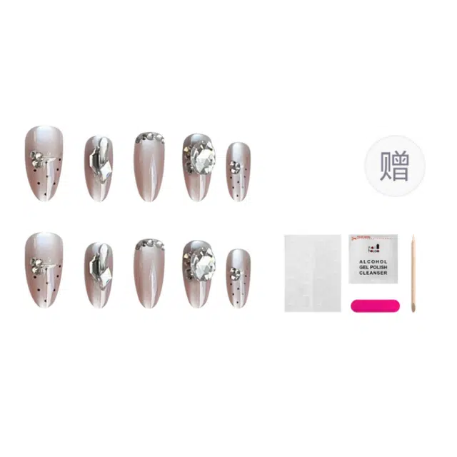 嘉比兔 波点鎏金满钻  椭圆渐变裸色 纯色 可拆卸不伤甲