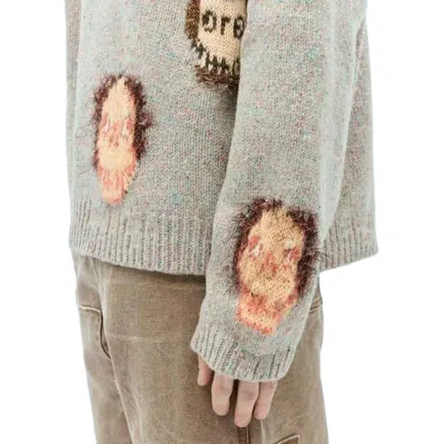 Acne Studios Jacquard Skull Jumper Brown