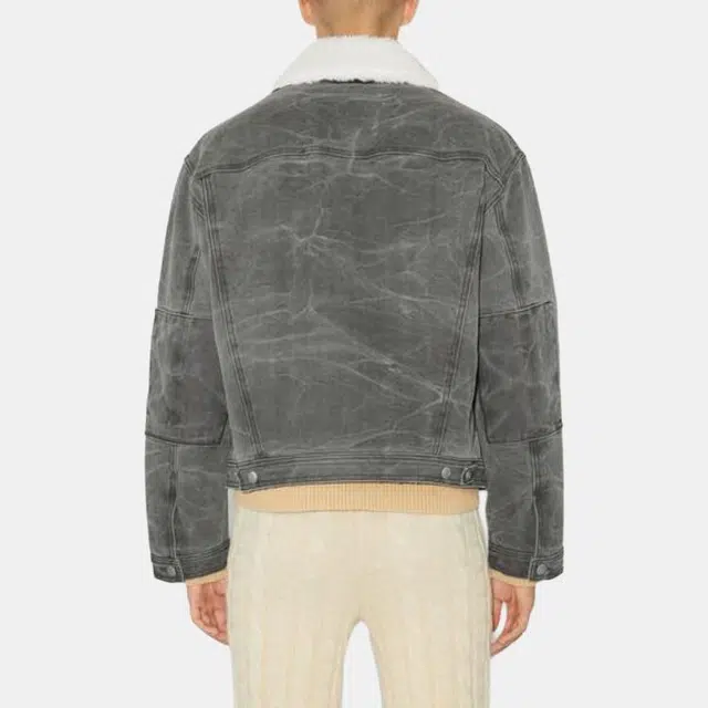 Acne Studios Quilted Denim Jacket Carbon Grey