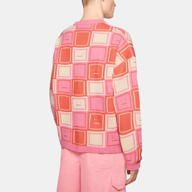 Acne Studios Face Sweater Rust Orange/Tango Pink