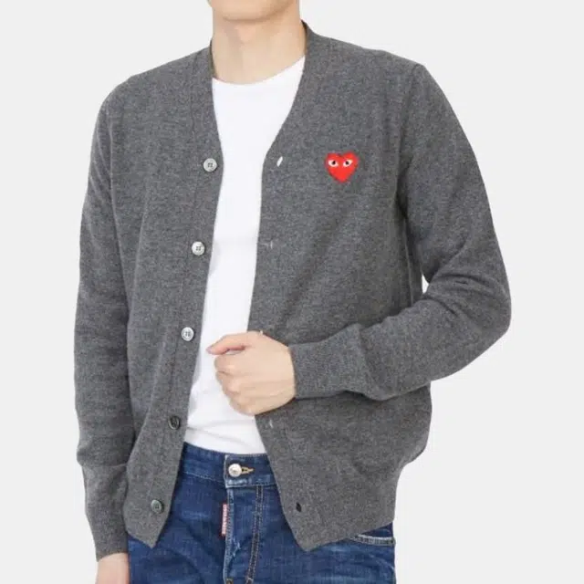 CDG Play Cardigan Grey