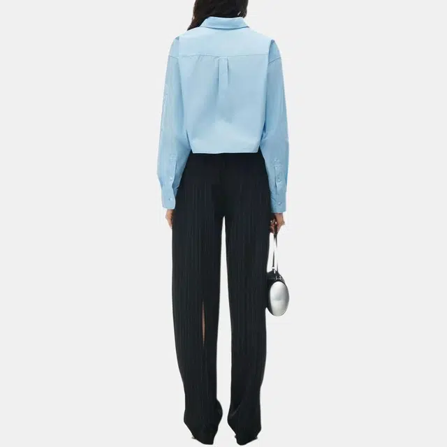 alexander wang Halo Print Cropped Button-Up Shirt