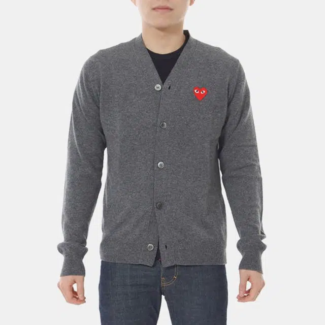 CDG Play Cardigan Grey