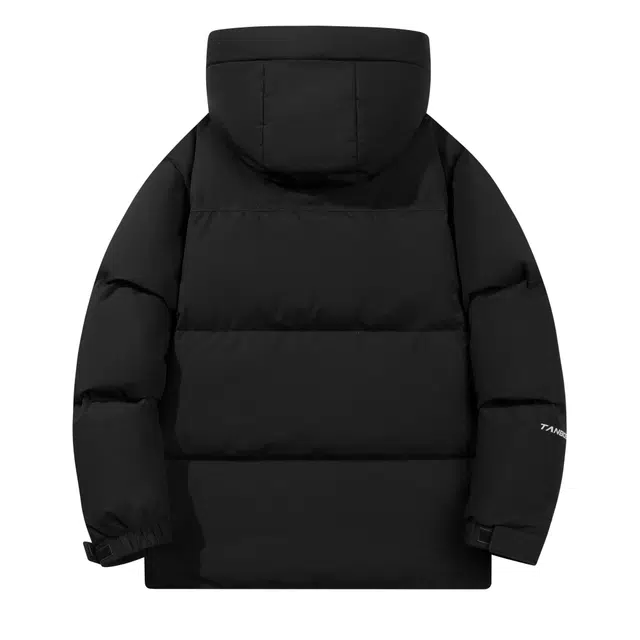 坦博尔 时尚潮流舒适百搭城市运动长袖加厚短款防风御寒立体反光印花外套可脱卸帽保暖面包服外套羽绒服 男款