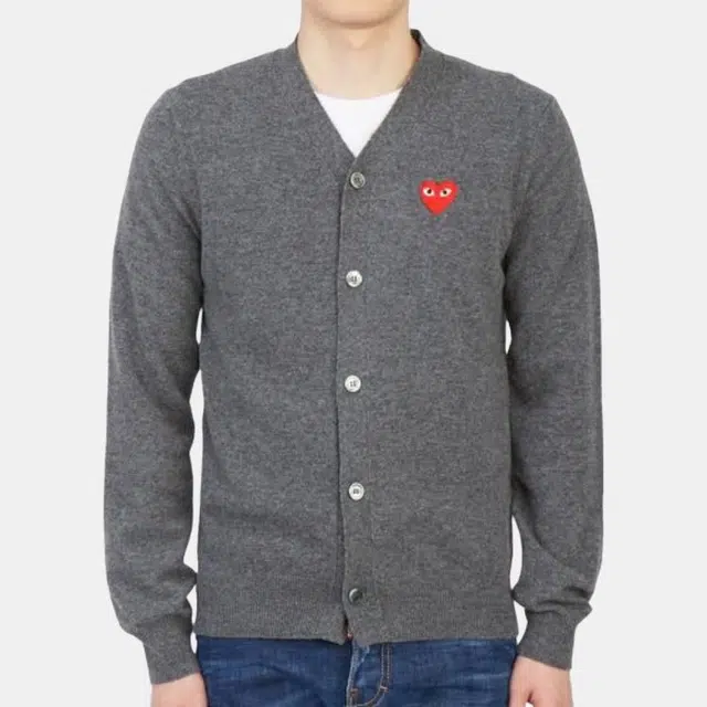 CDG Play Cardigan Grey