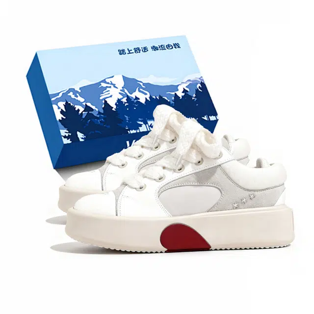 小鹿米利 休闲百搭 爱心舒适通勤情侣款国潮鞋 减震包裹性增高耐磨 低帮 板鞋 男女同款